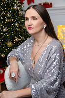 Пусеты Сияние (кристаллы белый электрик, г/п: родий) Uvelina SW00 0095R-139E1