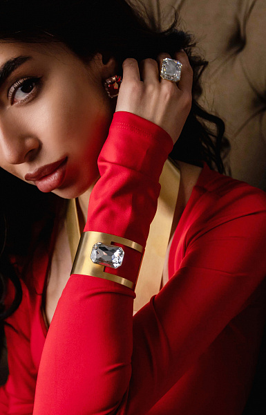 Браслет (кристалл прозрачный, г/п: золото, регулир.) Греция Katerina Vassou KV25.2-308968GCRYSTAL