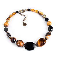 Колье (Тигровый глаз, агат, палисандрю дерево) 10113161 Россия