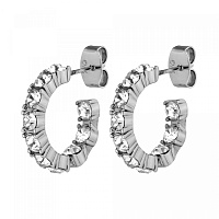 Серьги RAQUEL (кристалл прозрачный, г/п: родий, d 1,3 см) Дания DYRBERG/KERN 460066