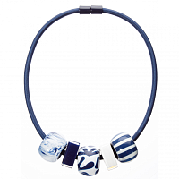 Колье Bliss inspiration (синий, 5 шармов, 50 см) Голландия ZSISKA