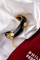 Браслет (эмаль, золото 24к, 1.7 см, до 17 см) Франция Philippe Ferrandis MAGNOLIA