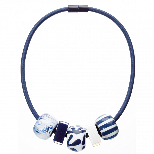 Колье Bliss inspiration (синий, 5 шармов, 50 см) Голландия ZSISKA