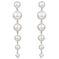 Серьги (майорка розовый, г/п: золото, 8,2х1,4 см, 20гр.) Испания Madreperla 020 02 107