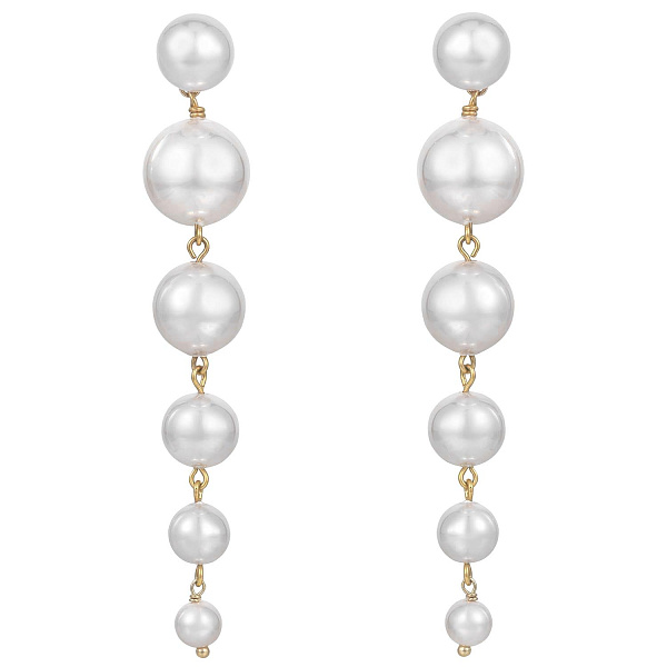 Серьги (майорка розовый, г/п: золото, 8,2х1,4 см, 20гр.) Испания Madreperla 020 02 107