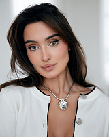 Колье Ciclon 251806-66 (кристалл прозрачный, г/п: серебро, 40+4 см, 3.2х3 см) Испания Amarre 