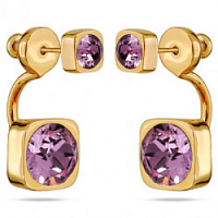 Серьги Теннис (Кристалл аметист 4мм, 8 мм, г/п: золото) Uvelina SW00 0004G-008E