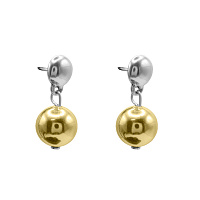 Серьги Ciclon (г/п: серебро, золото, 2,3Х1,2 см) 250607 Испания Spherik