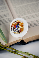 Кольцо Tartaruga (белый, разноцветный, регулир) Италия ENZO BENZO 