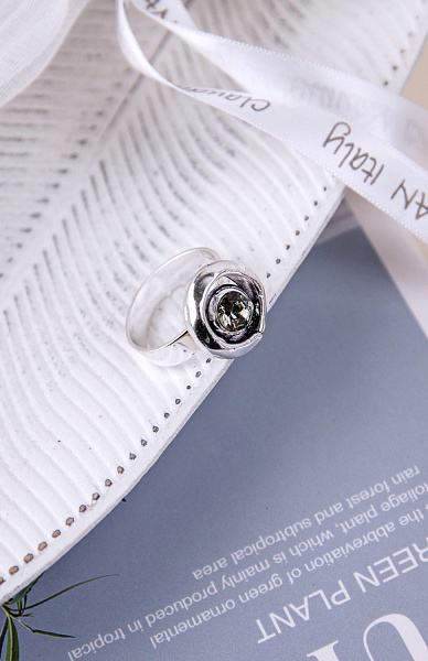 Кольцо (кристаллы графит 1,6 см, регулируется) Италия Claudio Canzian 002 01 550