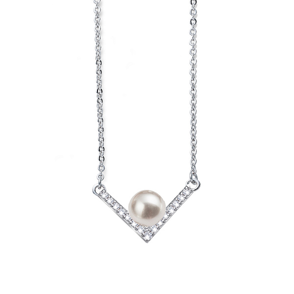 Колье Point Pearl RH CRY (прозрачный 2.2х1 см, 40+6 см) 12160 Австрия Oliwer Weber