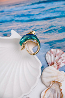 Кольцо Дельфин (эмаль, г/п: золото, р.18) Италия ANNIBALE BALDINI 007 01 040