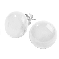 Пусеты Colourful beads (белый, 1,2х1,2 см) Голландия ZSISKA