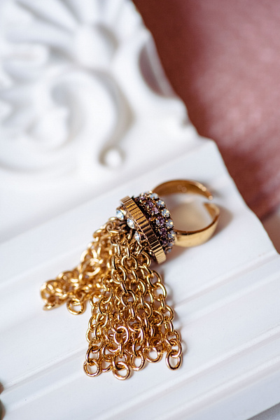 Кольцо Каскад (разноцветные кристаллы, 5х2 см) Италия Claudio Canzian 002 01 409