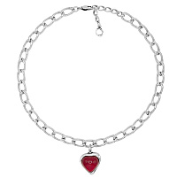 Колье муранское стекло - красный, г/п: серебро 241808-03 Испания Ciclon New Cuore