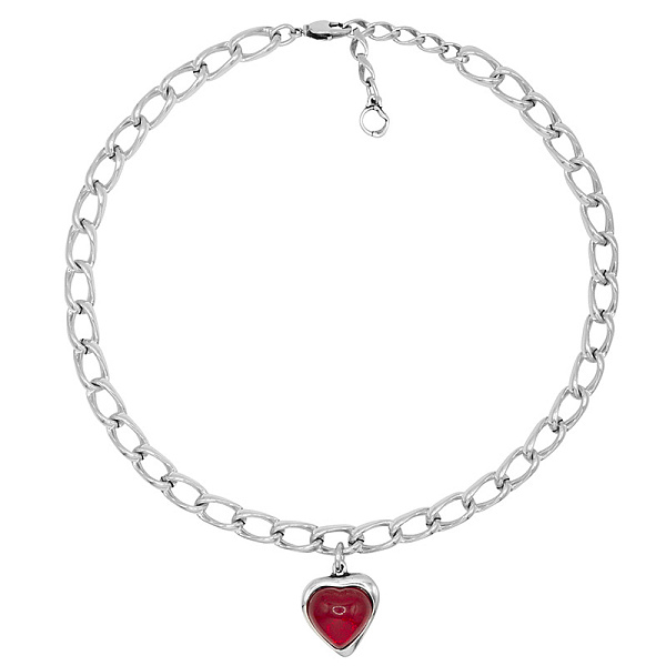 Колье муранское стекло - красный, г/п: серебро 241808-03 Испания Ciclon New Cuore