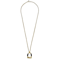 Колье (натуральная кожа - коричневый, г/п: золото 95 см) 240800-02 Испания Ciclon New Equus