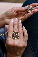 Кольцо (кристаллы сиреневые, аметист, 2,9х2,4 см) Италия Claudio Canzian 002 01 569