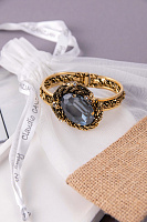 Браслет Анастасия (кристалл сервый с гол бл, 4,2х2,3 см, до 19 см) Италия Claudio Canzian 002 04 240