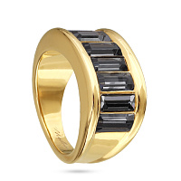 Кольцо Богемия (кристаллы темно-серые, г/п: золото, р.18) Uvelina SW00 0041G-014R