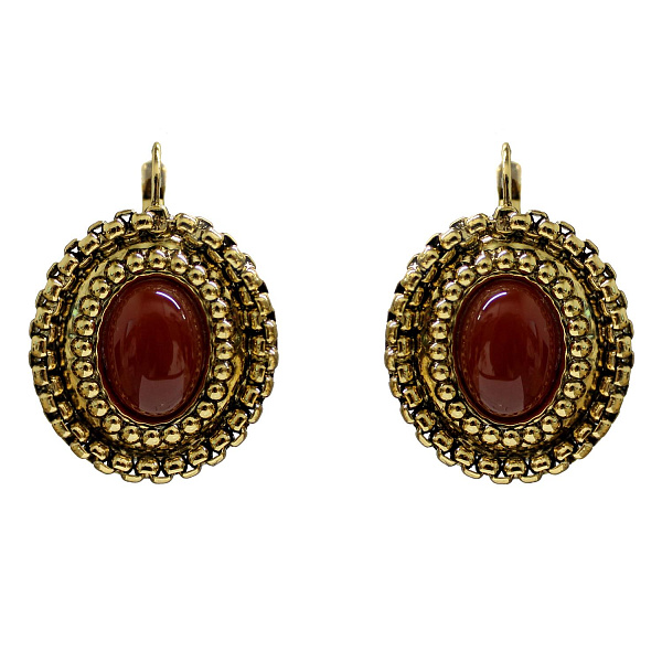 Серьги (сердолик, г/п: золото) Италия Claudio Canzian 002 02 768