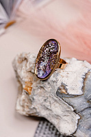 Кольцо (баварское стекло, кристалл цвета лаванды) Италия  Claudio Canzian 002 01 423