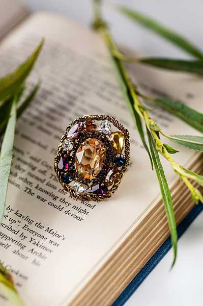 Кольцо  (кристаллы разноцветные) Италия  Claudio Canzian 002 01 189