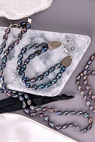 Браслет Pebble bea (Жемчуг, эбеновое дерево, 17+2 см) 13-44320 Франция Nature Bijjoux 