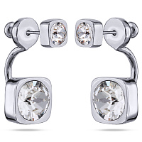 Серьги Теннис (Кристаллы прозрачные 4мм, 8 мм, г/п: родий) Uvelina SW00 0004R-001E