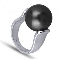 Кольцо (Майорка, черная матовая, г/п: родий, р.17.5) MK11 0014-11b Uvelina