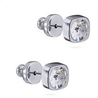 Пусеты Теннис (Кристалл прозрачный 4мм, г/п: родий) Uvelina SW00 0001R-001E1