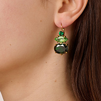 Серьги PARSANA (кристалл зеленый, лайм, г/п: золото, 3,2х1,6 см) Дания DYRBERG/KERN 470012