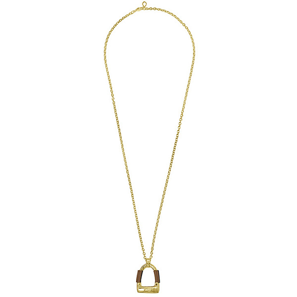 Колье (натуральная кожа - кэмел, г/п: золото 95 см) 240800-34 Испания Ciclon New Equus