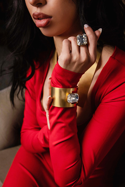 Кольцо Allum (кристалл прозр., г/п: золото, регулир.) Греция Katerina Vassou KV25 2-308970GCRYSRAL