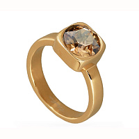 Кольцо (Кристалл: шампань, 8 мм, г/п: золото, р.17) Испания  Uvelina SW20 0011G-246R