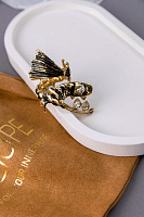 Кольцо Рыба (кристаллы прозрачные, г/п: золото, регулир.) Греция Kalliope 022 01 062