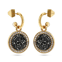 Серьги Галактика (Кристаллы темно-серые, г/п: золото) Uvelina SW00 0060G-014E3