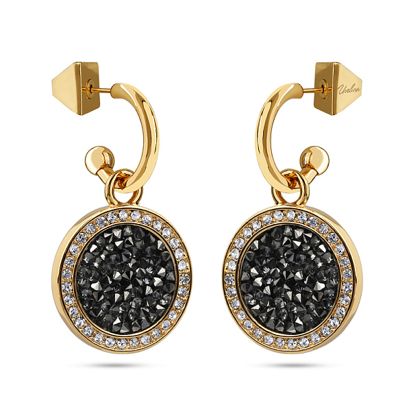 Серьги Галактика (Кристаллы темно-серые, г/п: золото) Uvelina SW00 0060G-014E3