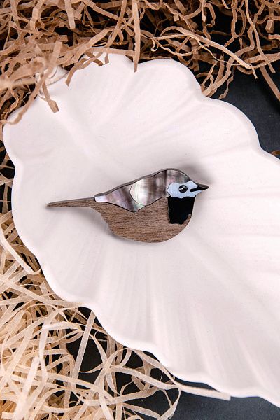 Брошь Ornitho (перламутр, 6.4х2,7 см) 10-23922 Франция Nature Bijjoux 