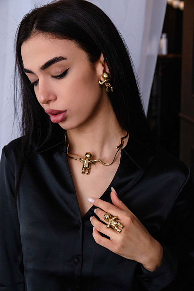 Колье Пупс (г/п: золото, 4,5х3 см, 46 см) Греция Kalliope 022 05 086