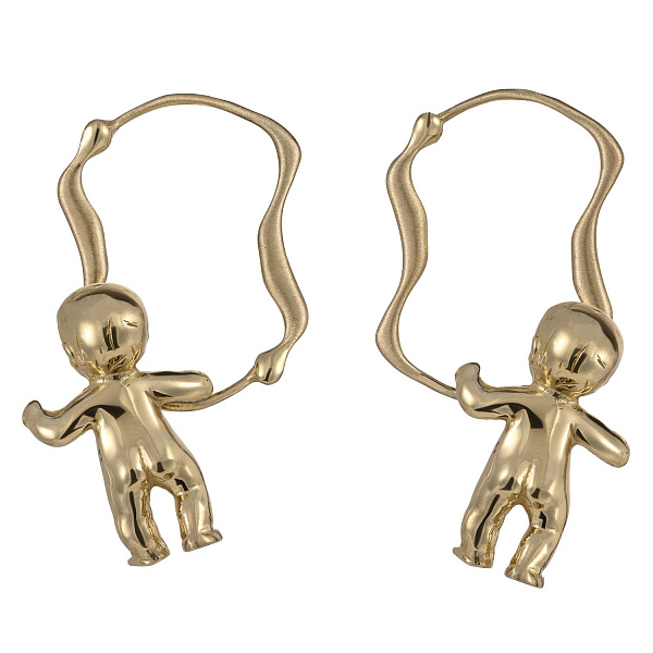 Серьги Пупс ( г/п: золото, 7.9х3.8 см. 35 гр.) Греция Kalliope 022 02 088