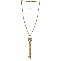 Колье (Кристалл графитовый, прозрачный, цепь 85см, кулон 20Х2,7) Италия Claudio Canzian 002 05 602