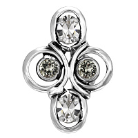 Кольцо (кристалл графит, прозрачный, г/п: родий, 4.4х3,1см) Италия Claudio Canzian 002 01 551