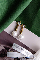 Серьги (майорка, кристаллы прозрачные, 3.5х1.2 см, 10 гр.) Италия Claudio Canzian 002 02 462