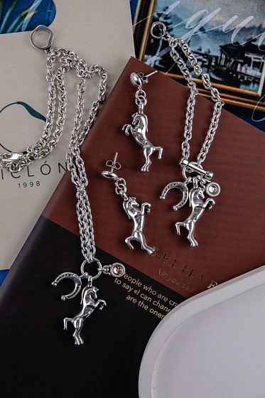 картинка Колье (кристалл бежевый, 50 см) RUS802 Испания Ciclon Э/коллекция ювелирный  магазин Калина являющийся официальным дистрибьютором в России 