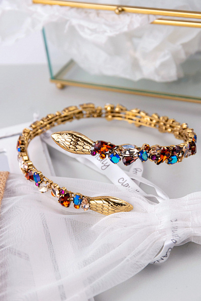 Колье Змеи (кристаллы разноцветные 1,3 см) Италия Claudio Canzian  002 05 816