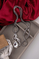 Колье Лошади (кристалл прозрачный, 6х3 см, 77 см, г/п: родий) Италия Claudio Canzian 002 05 819