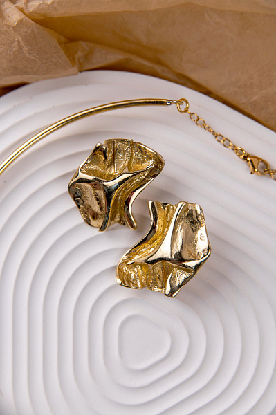 Серьги (г/п: золото, 3,5х2,1 см, 18 гр) Греция Kalliope 022 02 040