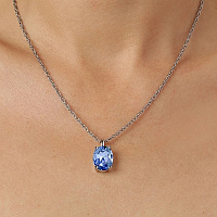 Колье BARGA (кристалл голубой, г/п: родий, 50+5 см, 1,3х1,5 см) Дания DYRBERG/KERN 440090