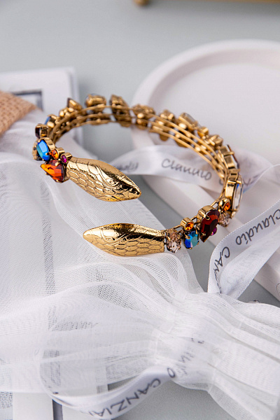 Браслет Змеи (кристаллы разноцветные 1,3 см) Италия Claudio Canzian 002 04 517